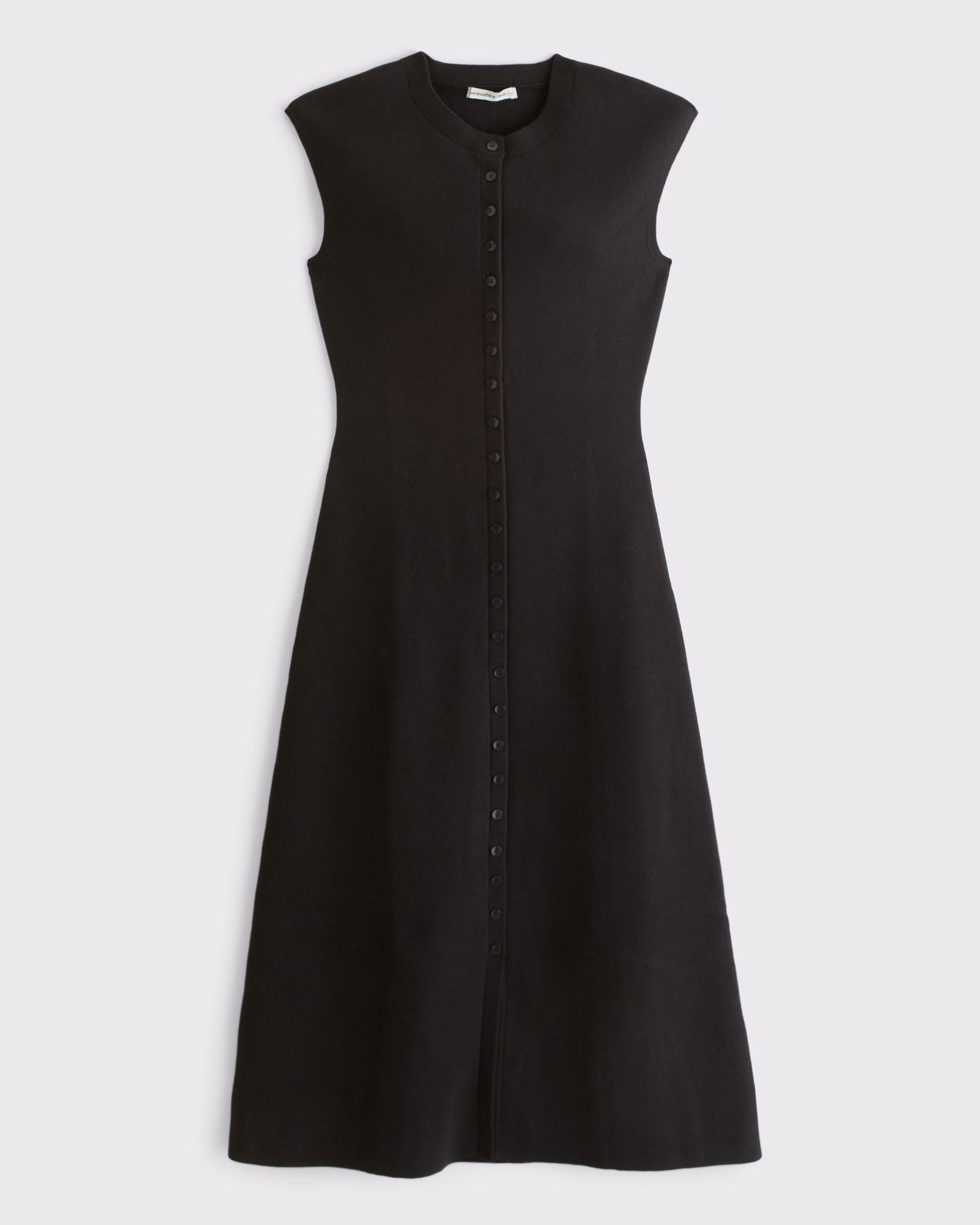 Short-Sleeve Button-Through Sweater Midi Dress thumbnail 4