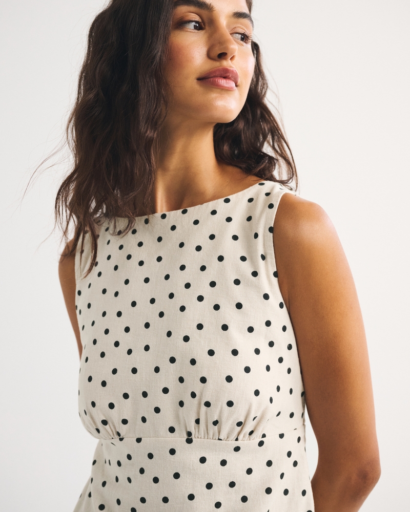 Bra-Free Linen-Blend High Neck Mini Dress - thumbnail 6