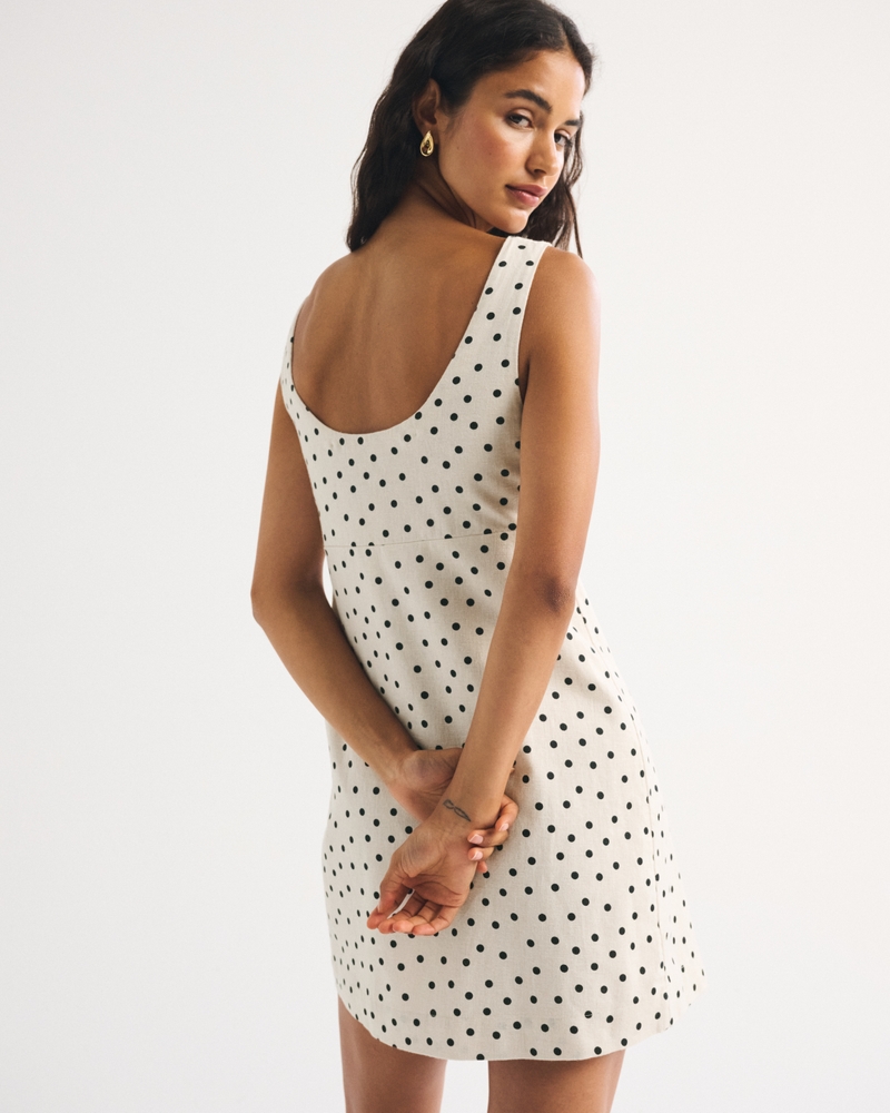 Bra-Free Linen-Blend High Neck Mini Dress - thumbnail 7
