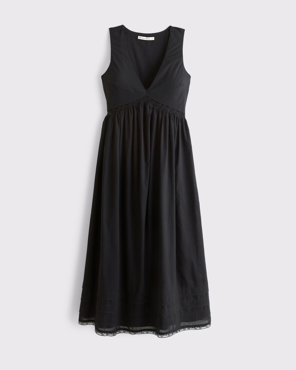 cotton stripe dress Rosent in Poplin S/P Anastasia Tween Dress Color:Oxford Blue V2 shortSleeve High neck Sleeveless Self