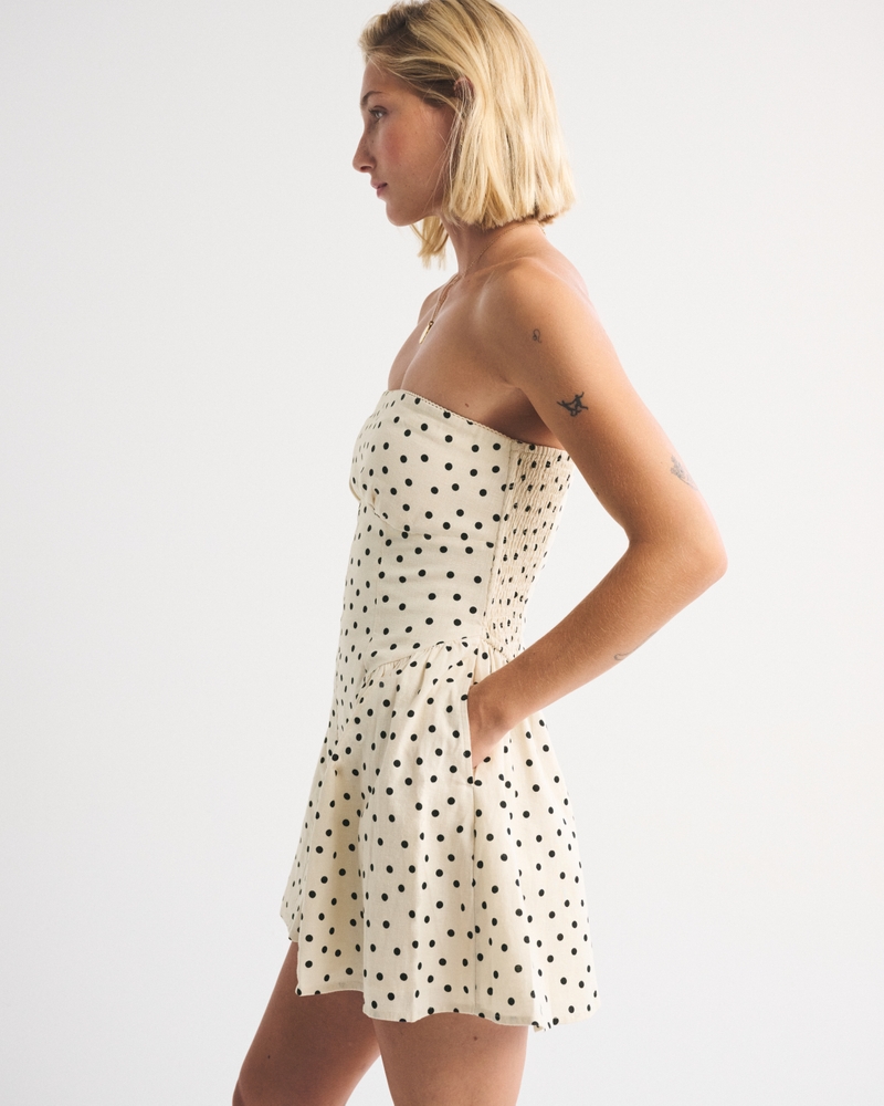 A&F Dylan Bra-Free Linen-Blend Strapless Mini Dress - thumbnail 4