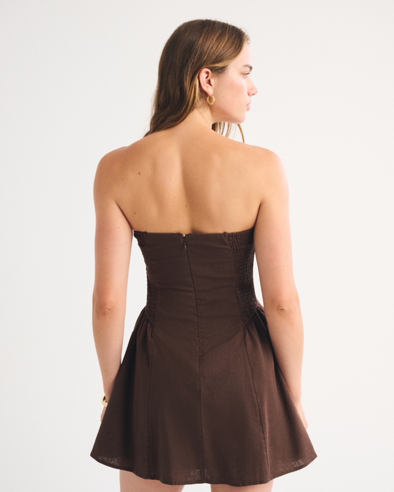 A&F Dylan Bra-Free Linen-Blend Strapless Mini Dress - thumbnail 9