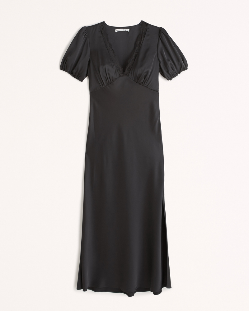 women-s-puff-sleeve-lace-trim-midi-dress-women-s-clearance