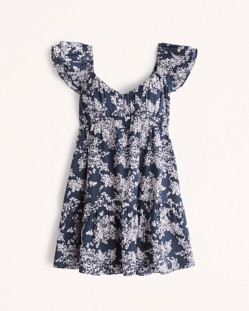 Women's Ruched Flutter Sleeve Mini Dress | Women's Clearance | Abercrombie .com
