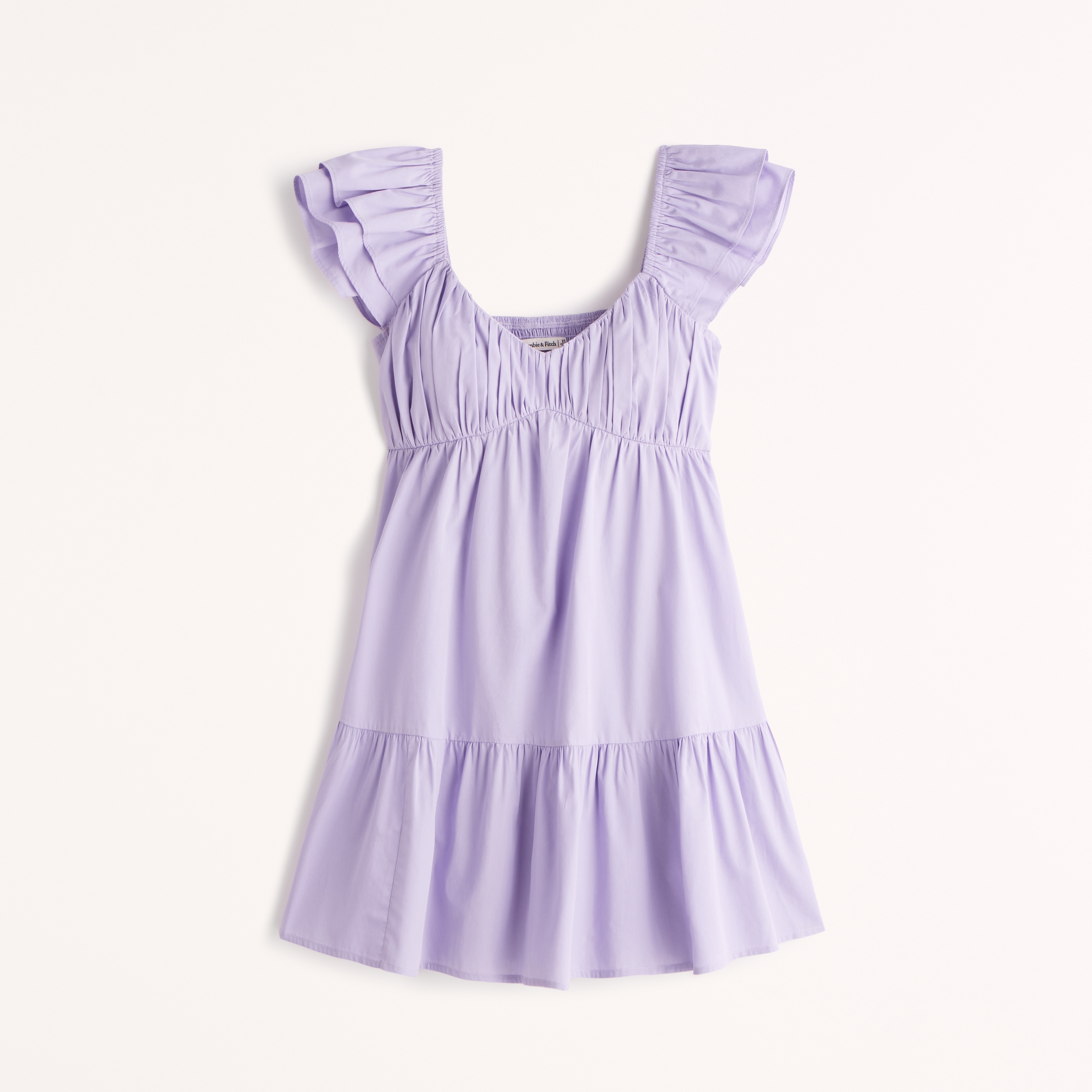 Ruffle flutter clearance sleeve dress