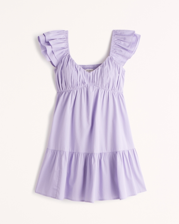 Women's Ruched Flutter Sleeve Mini Dress | Women's New Arrivals | Abercrombie.com