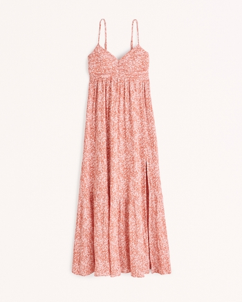 Women's Ruched Crinkle Maxi Dress | Women's Clearance | Abercrombie.com