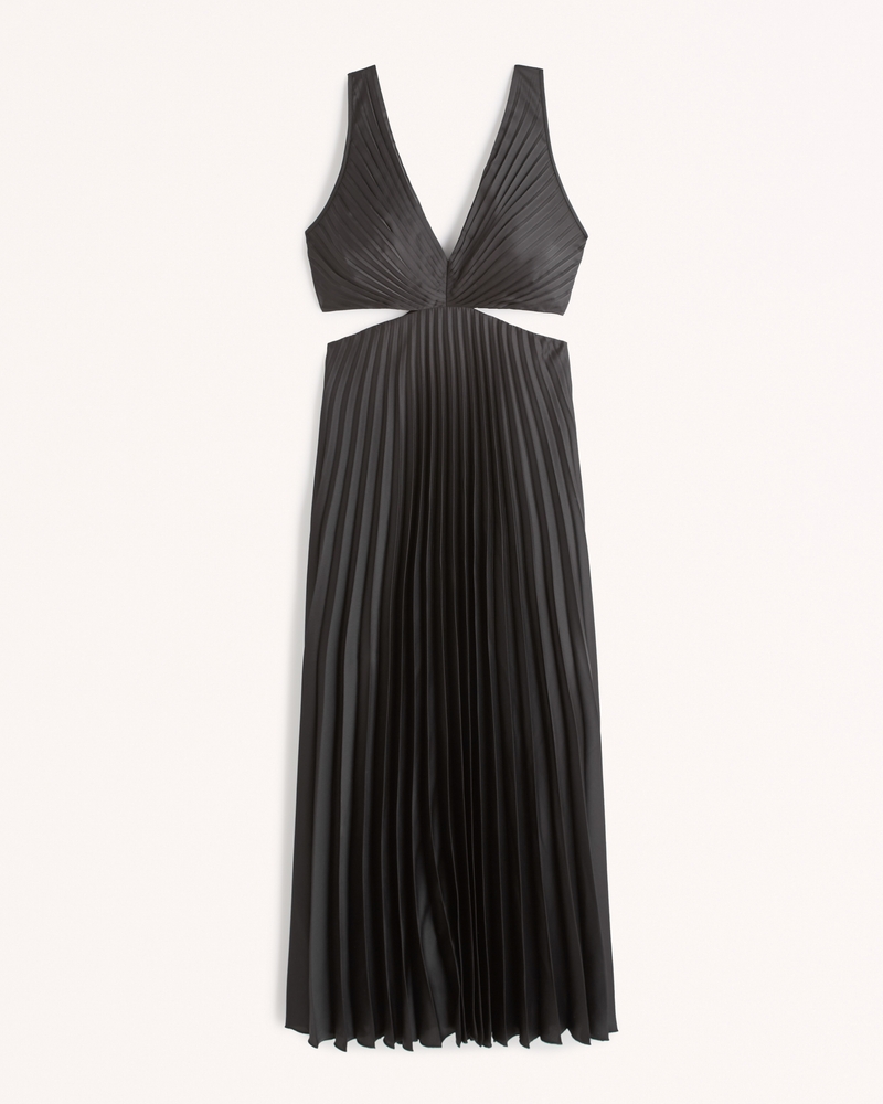 Women's The A&F Giselle Pleated Maxi Dress, Women's Clearance