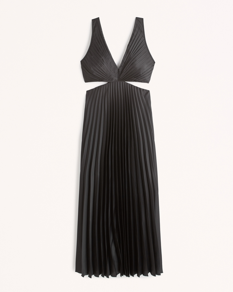 Women's The A&F Giselle Pleated Cutout Maxi Dress