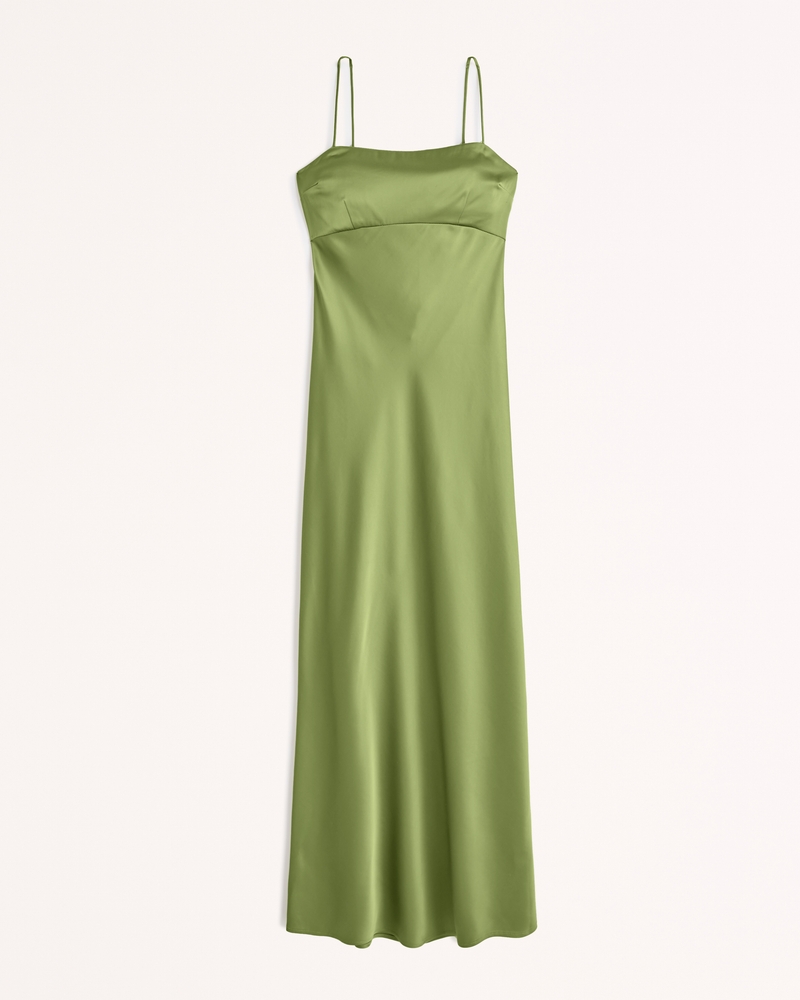 Women's Satin Cowl Back Slip Midi Dress