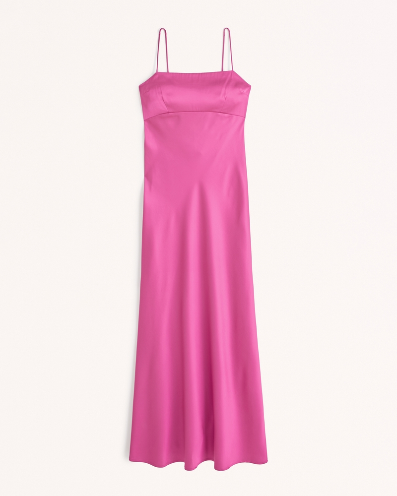 Womens Satin Cowl Back Slip Midi Dress Womens Clearance 