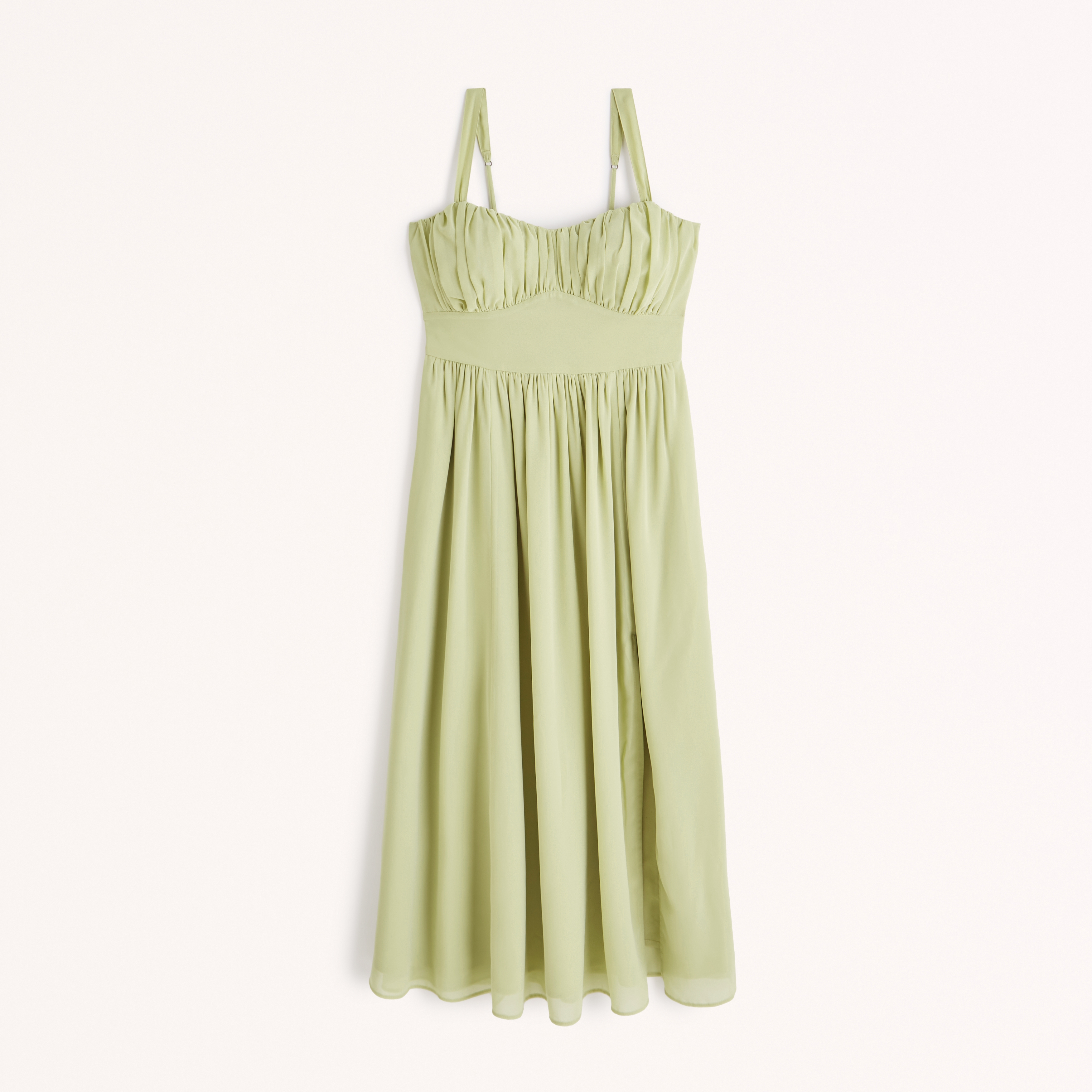 Ruched Chiffon Midi Dress