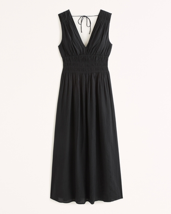 Women's Crinkle Textured Smocked Waist Maxi Dress | Women's Sale ...
