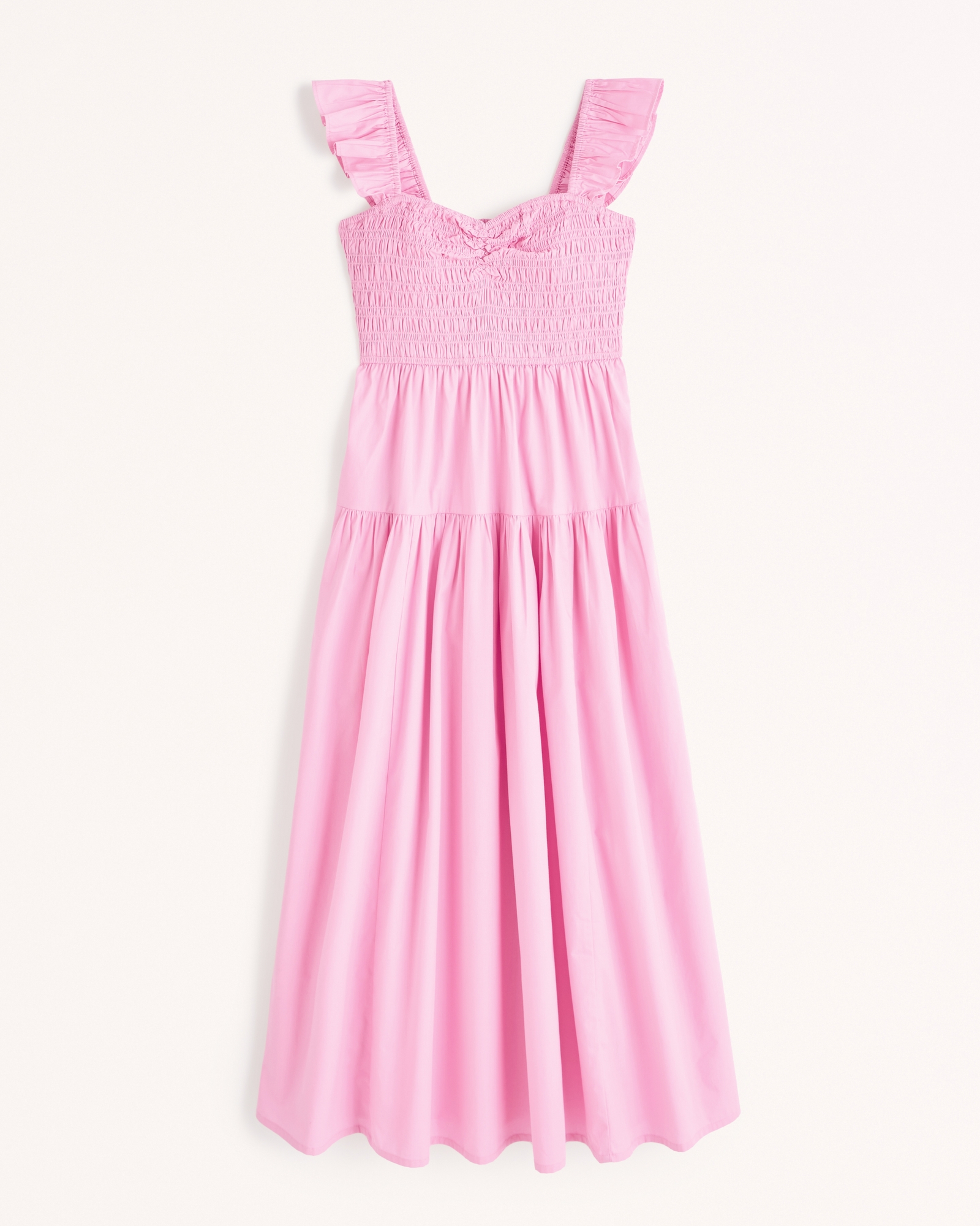 Ruffle Strap Smocked Midi Dress