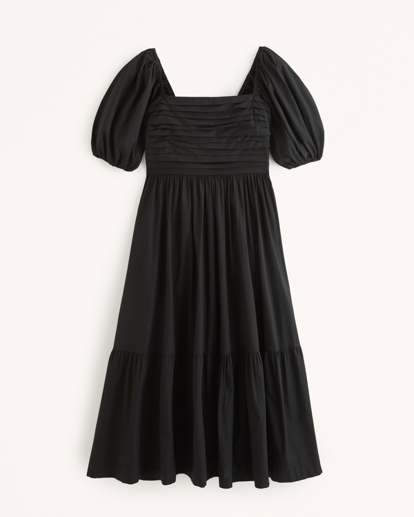 Femme Emerson Poplin Puff Sleeve Midi Dress | Femme Robes et combinaisons | Abercrombie.com