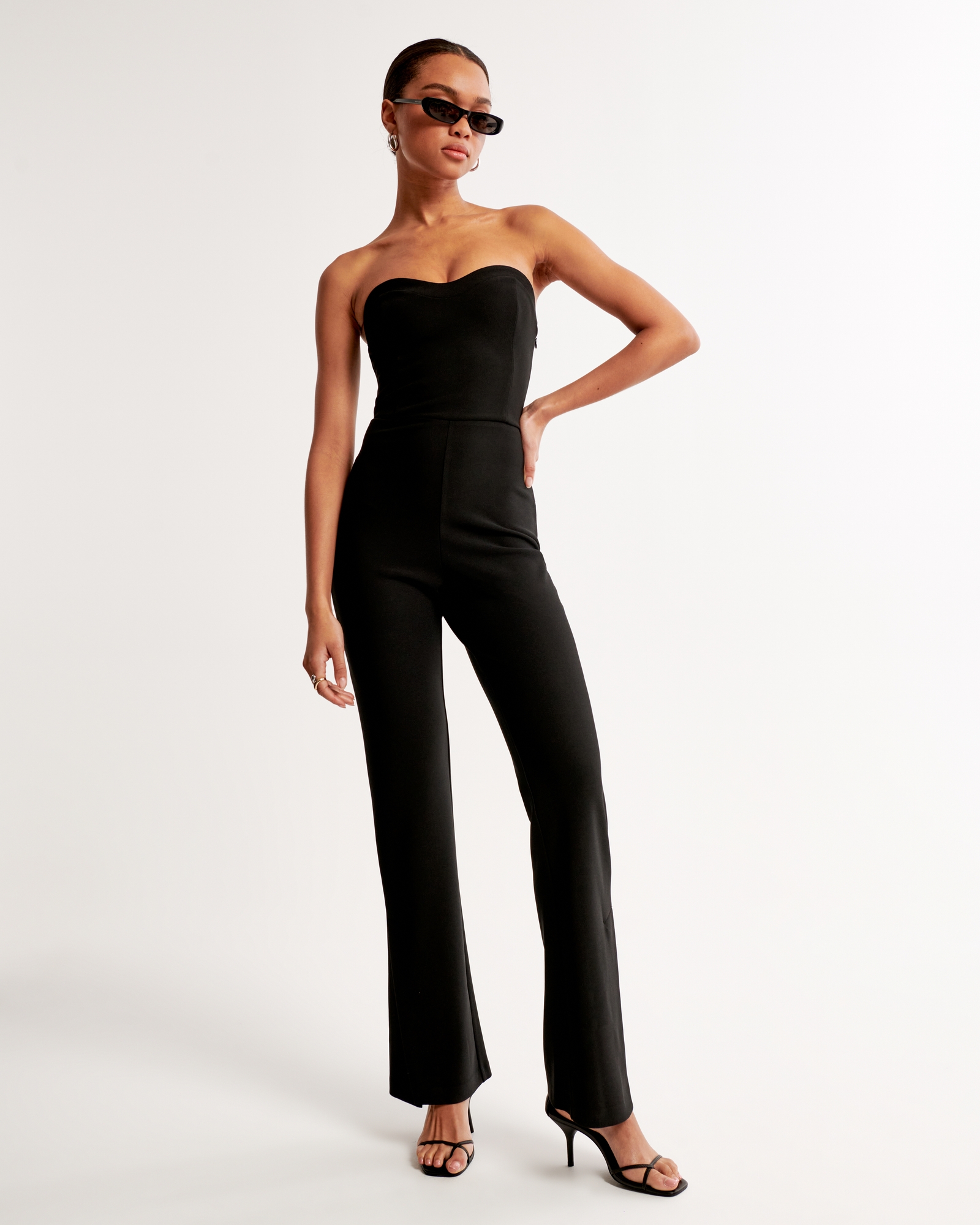 Strapless Crepe Sweetheart Jumpsuit