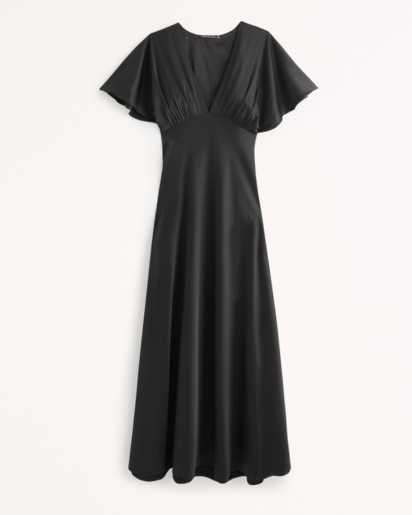 Femme Flutter Sleeve Satin Maxi Dress | Femme Robes et combinaisons | Abercrombie.com
