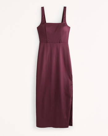 Women's Sculpting Stretch Satin Midi Dress | Women's Dresses & Jumpsuits | Abercrombie.com