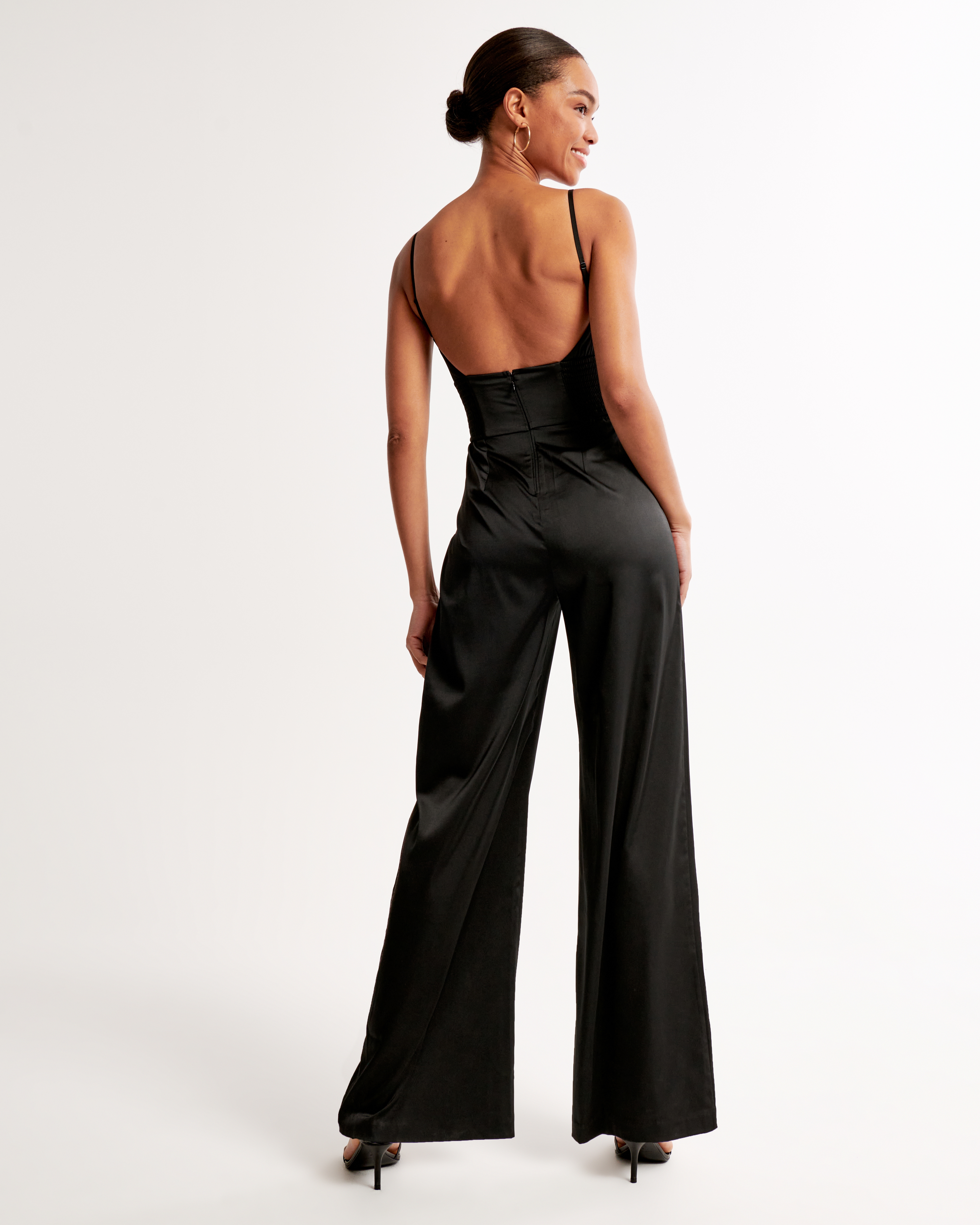 Women's Plunge Satin Jumpsuit | Women's Clearance | Abercrombie.com