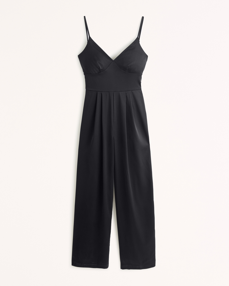 Women's Plunge Satin Jumpsuit | Women's Sale | Abercrombie.com