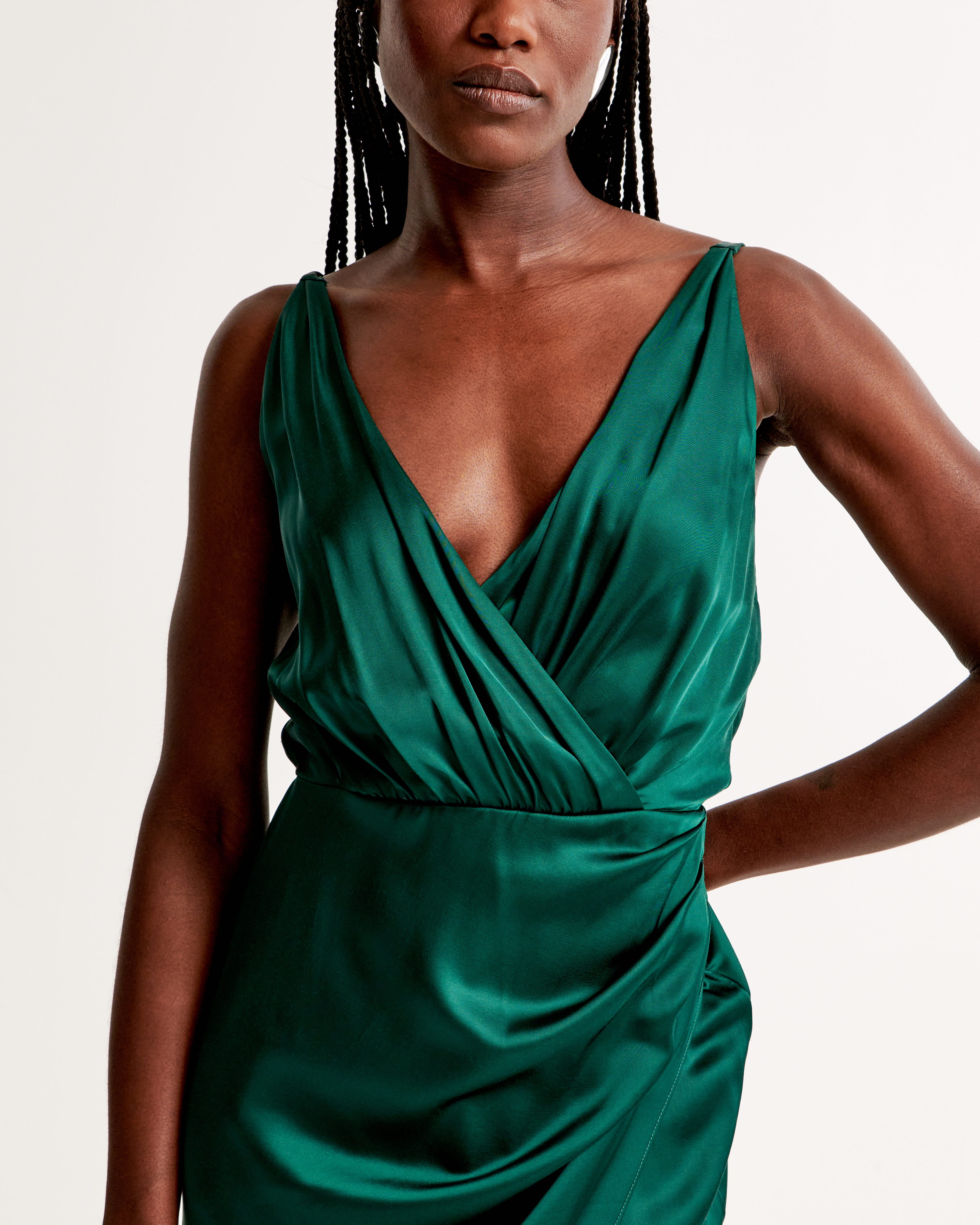 satin wrap dress