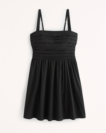 Zip Up Wide Strap Mini Dress