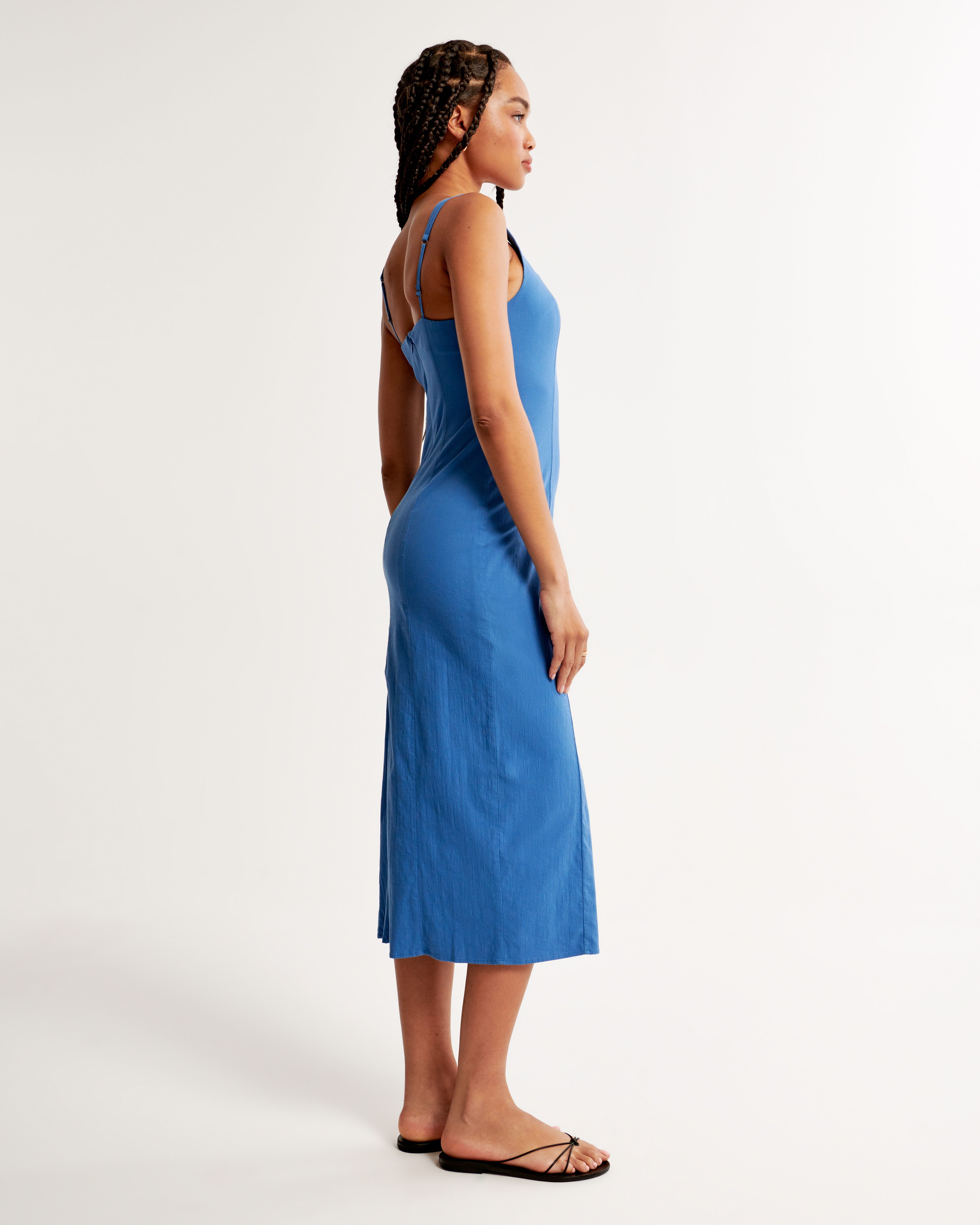 Cotton midi slip outlet dress