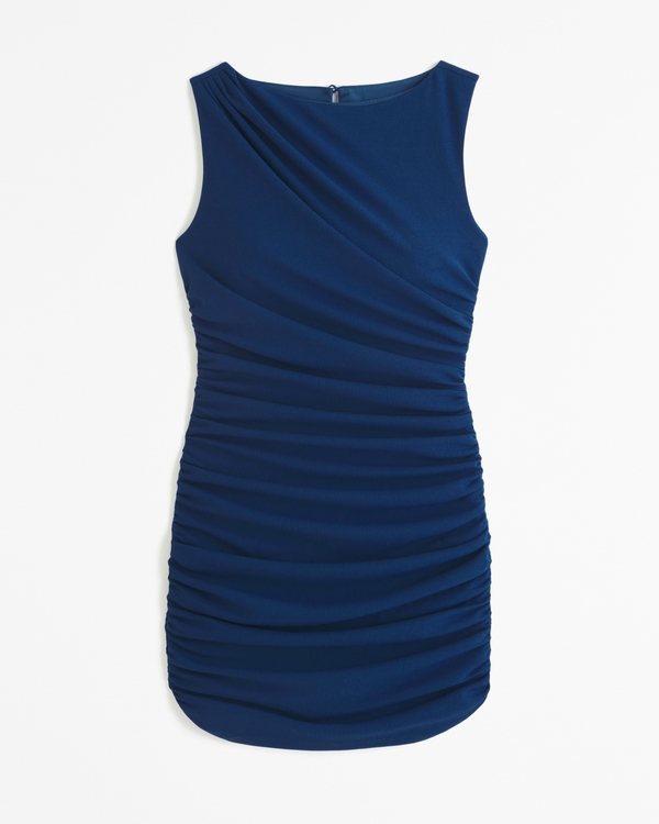 Stretch Draped Mini Dress, Blue view 1