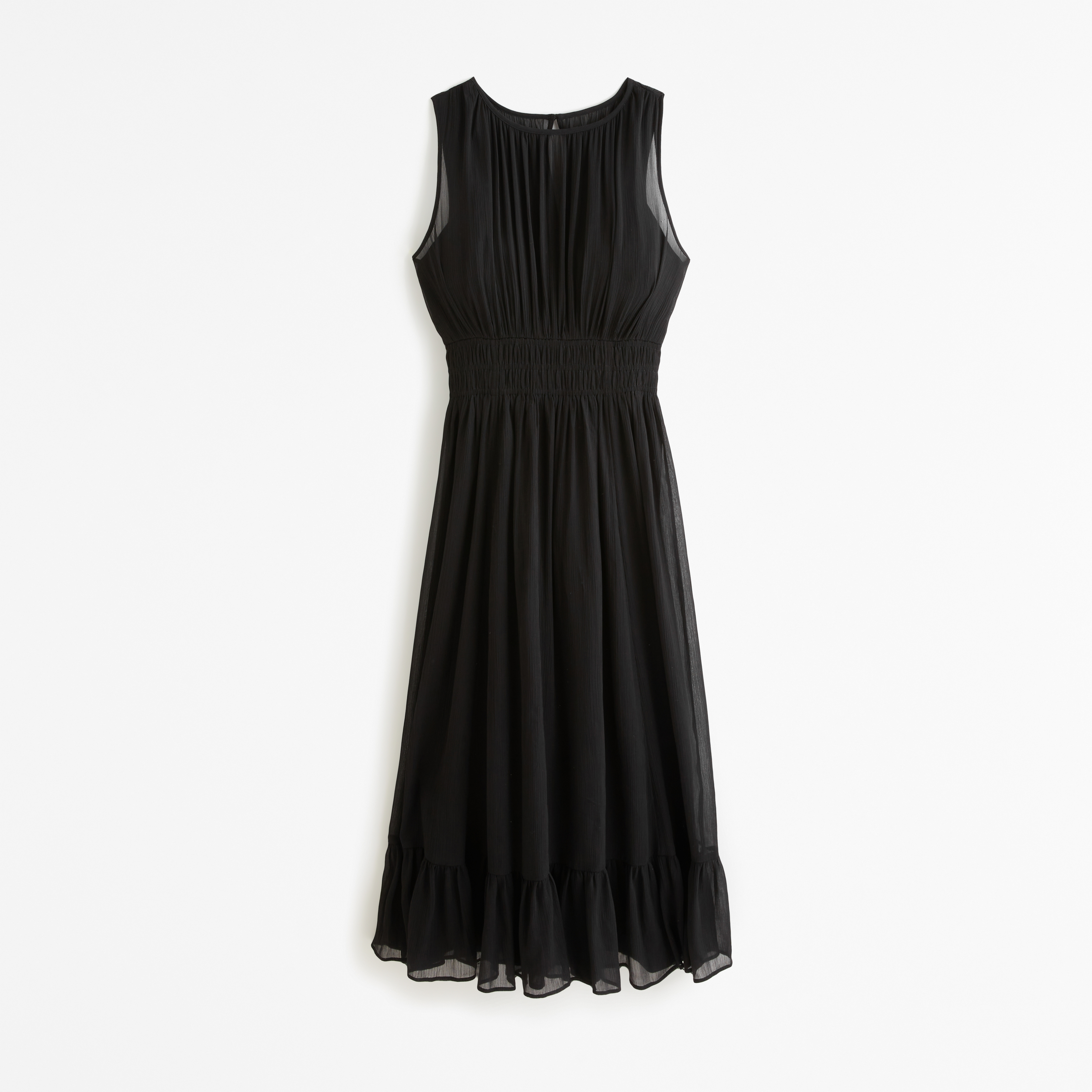 Женское платье Abercrombie & Fitch Easy High-Neck Midi, цвет: Чёрный — фото 1