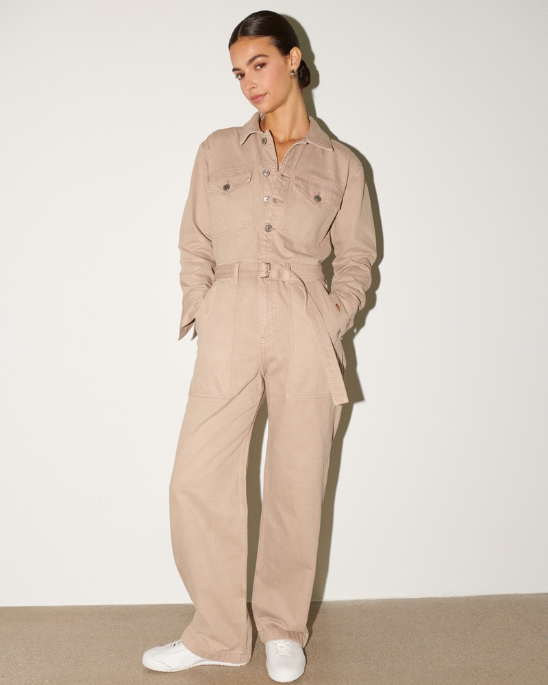 Femme Combinaison en jean à manches longues | Femme Robes et combinaisons | Abercrombie.com