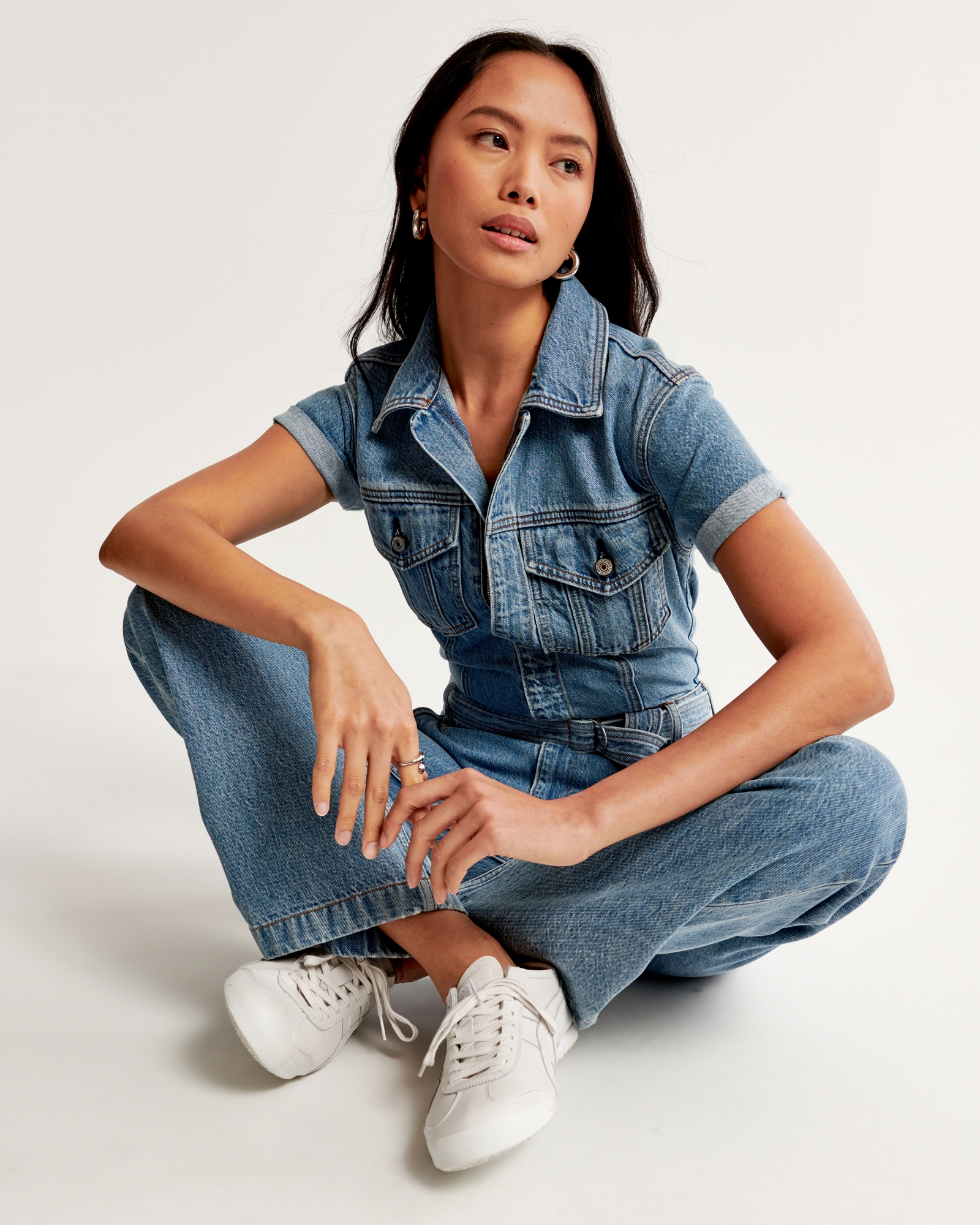 Women's 90s Relaxed Denim Jumpsuit, Women's Clearance