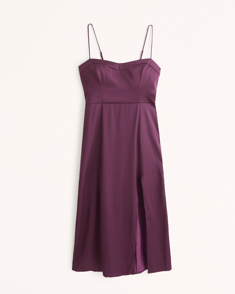 Valerie Mini Slip Dress / Simple Silk Satin Dress / Slip Dress With Slit  Detail 