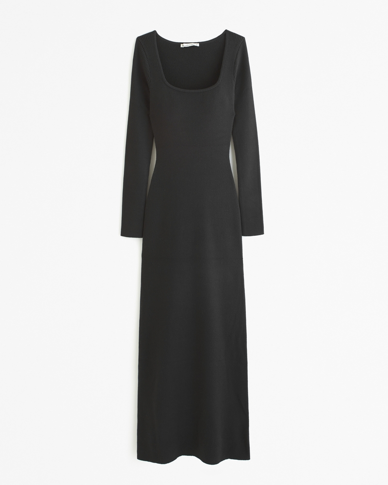 Women's Long-Sleeve Squareneck Midi Dress
