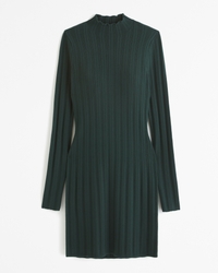 Long-Sleeve Mockneck Mini Sweater Dress