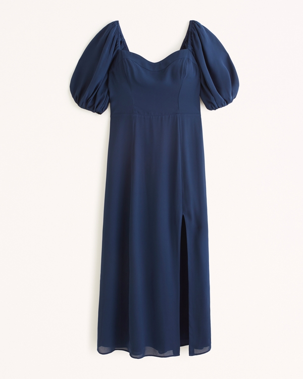 Women's The A&F Camille Puff Sleeve Midi Dress | Women's Dresses & Jumpsuits | Abercrombie.com