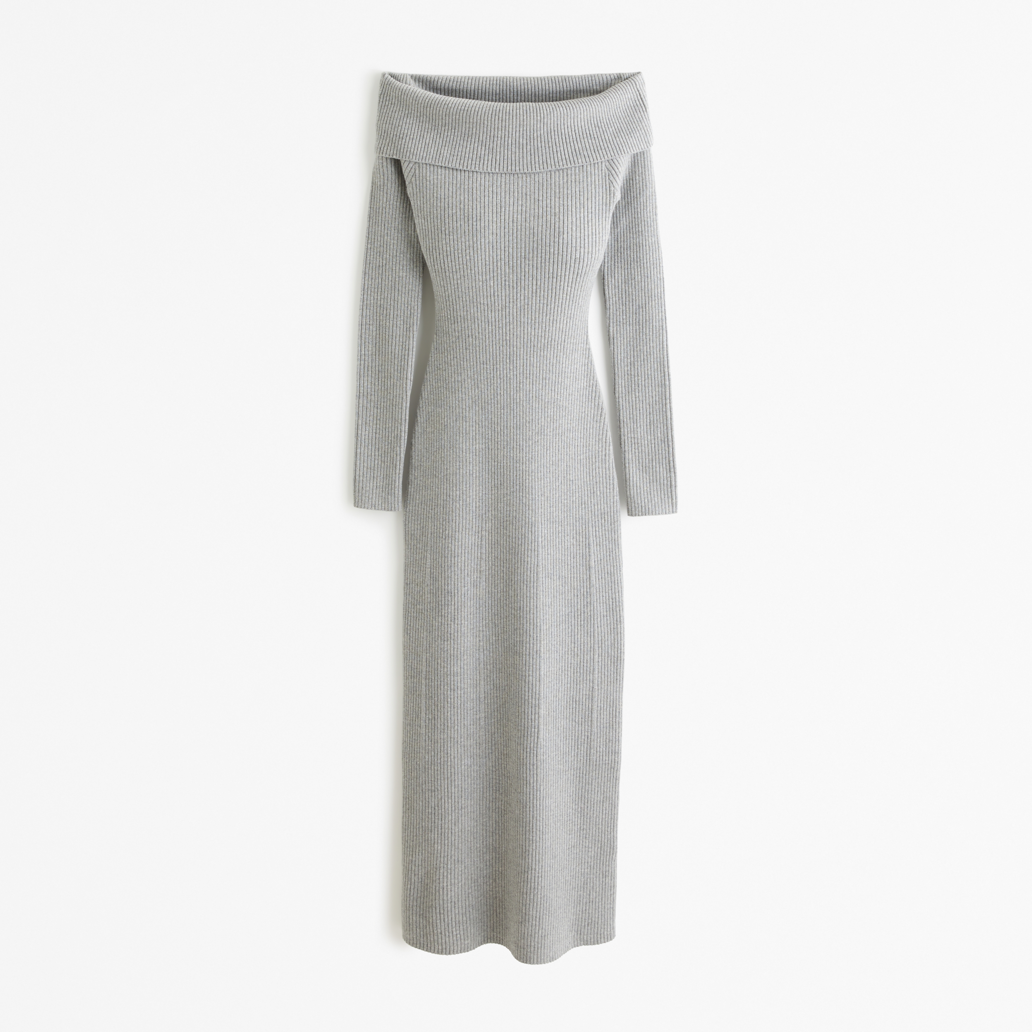 Gray off the store shoulder sweater dress