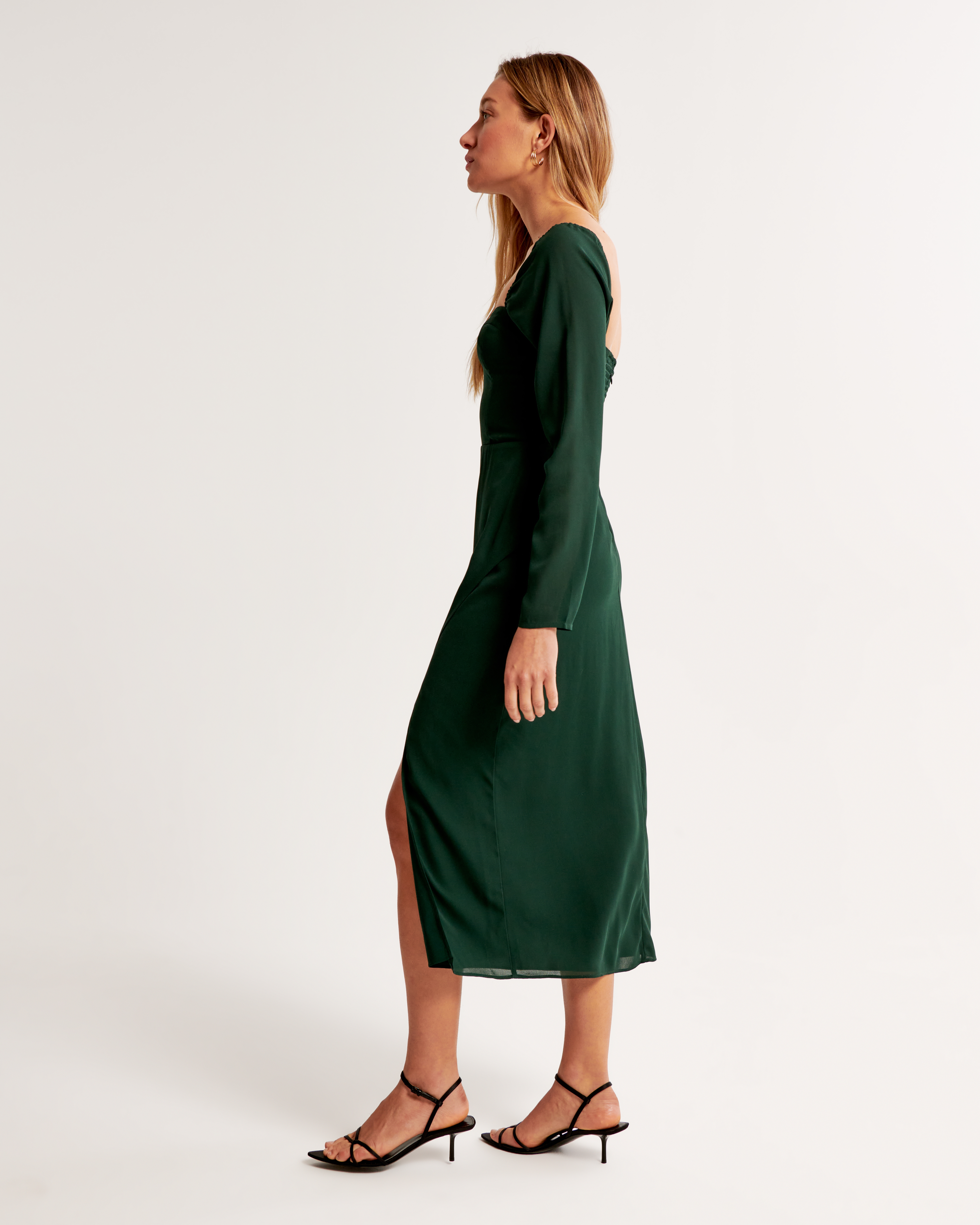 Long sleeve clearance midi dress sale