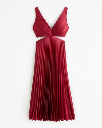 Women's The A&F Giselle Pleated Cutout Maxi Dress Women's Dresses