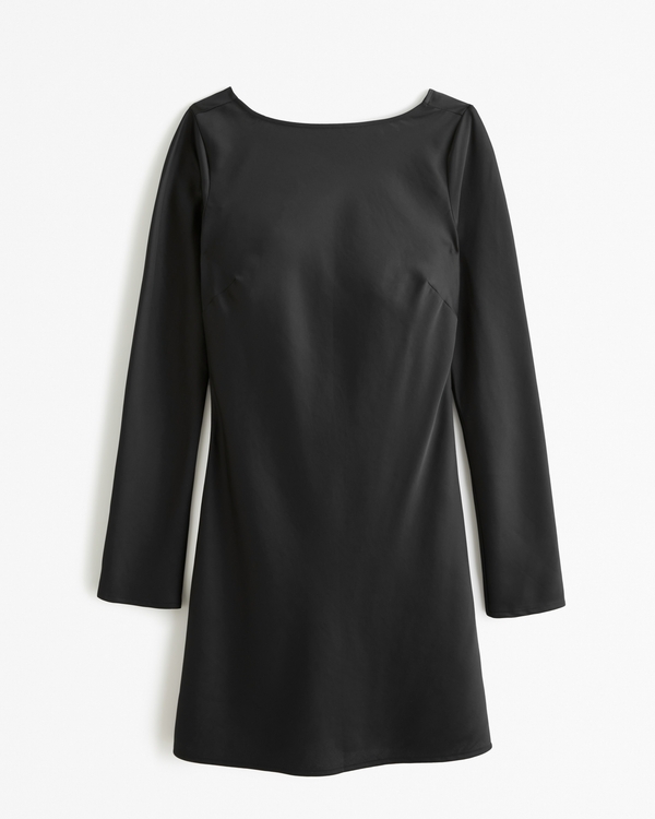 Women's Satin Long-Sleeve Open-Back Mini Dress | Women's Clearance |  Abercrombie.com