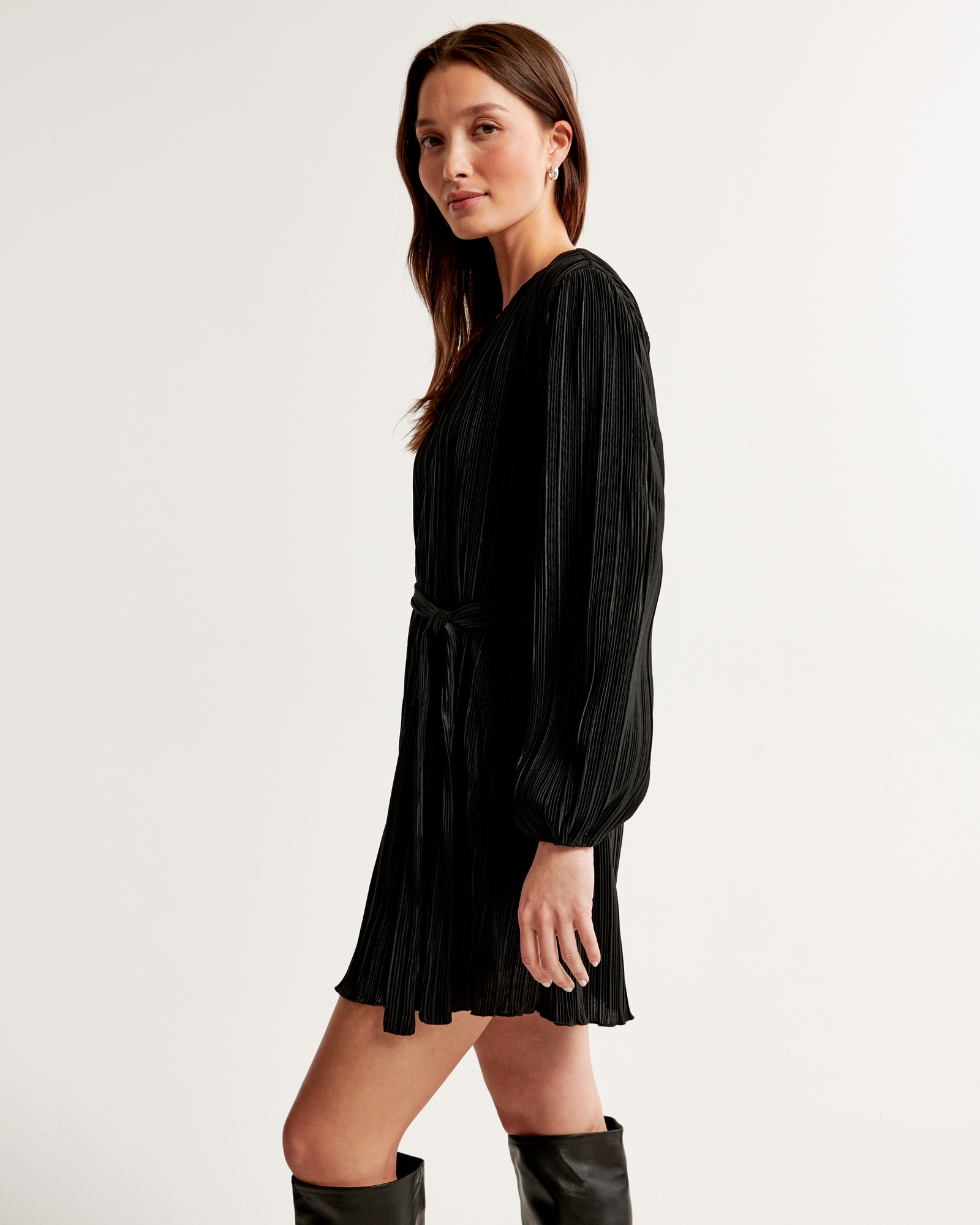 Satin Plisse Easy Mini Dress