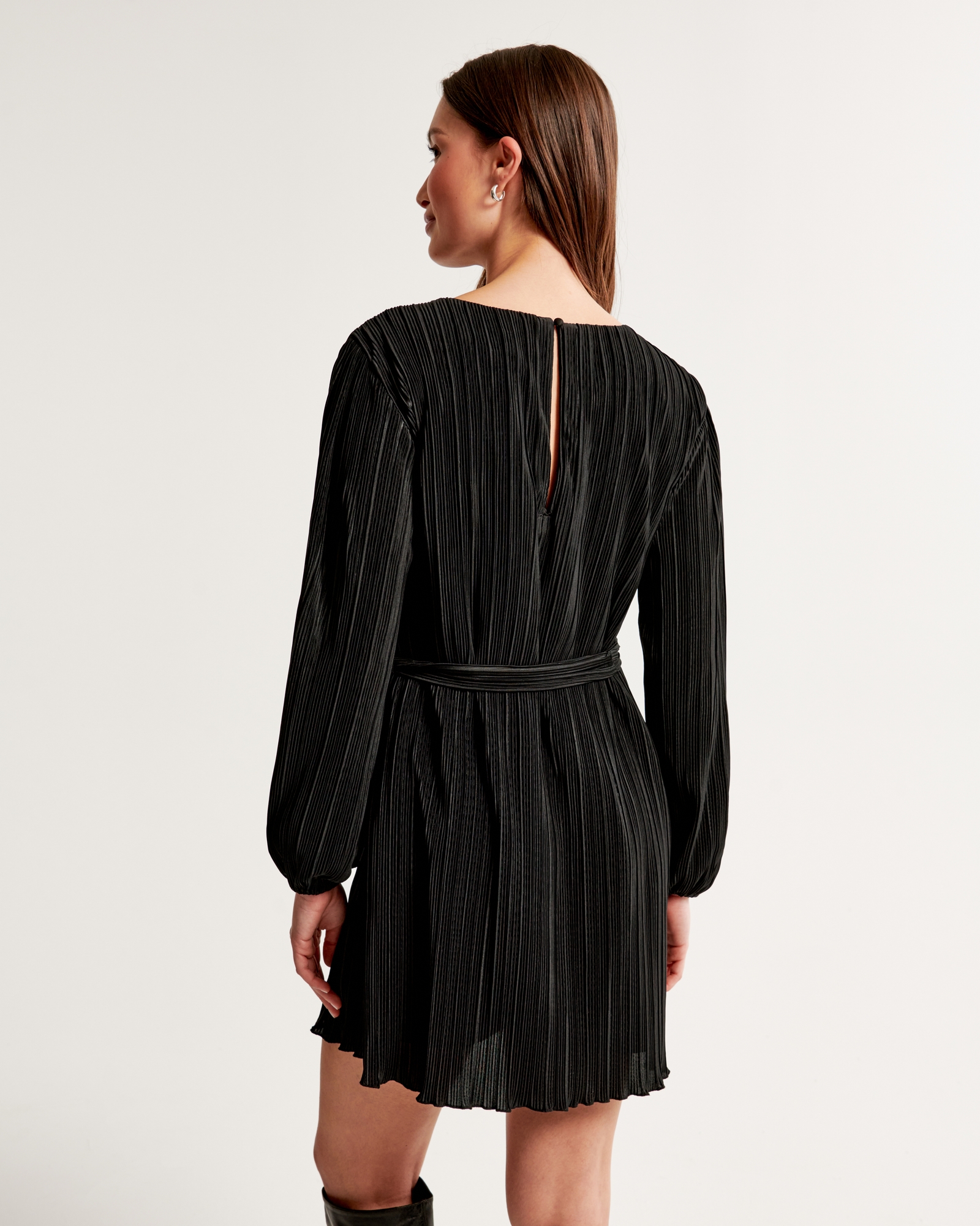 Satin Plisse Easy Mini Dress
