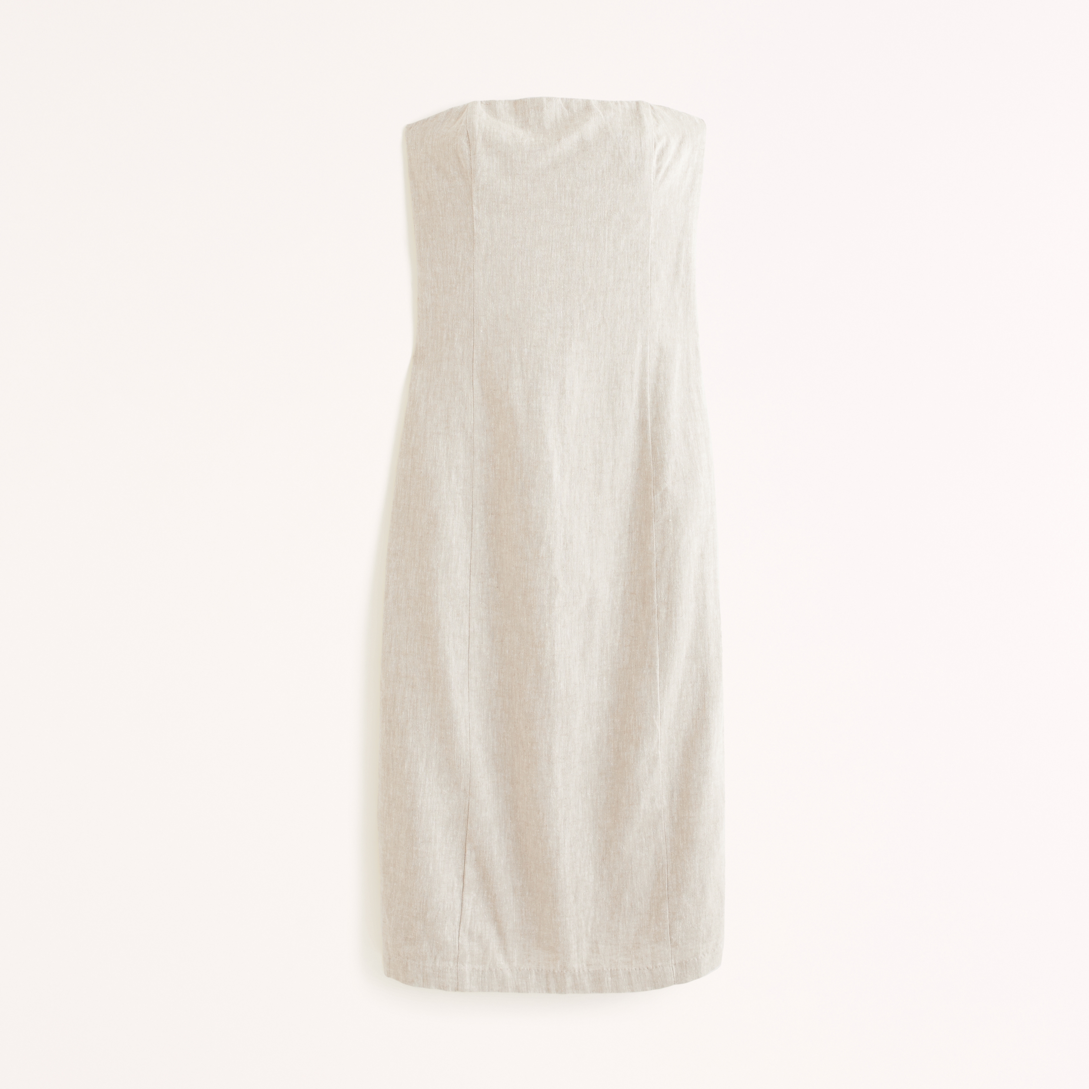 Abercrombie & Fitch Strapless Linen-Blend Midi Dress