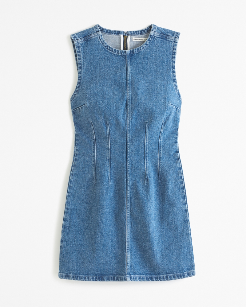 Mini Checkerboard Denim Dress - Women - Ready-to-Wear