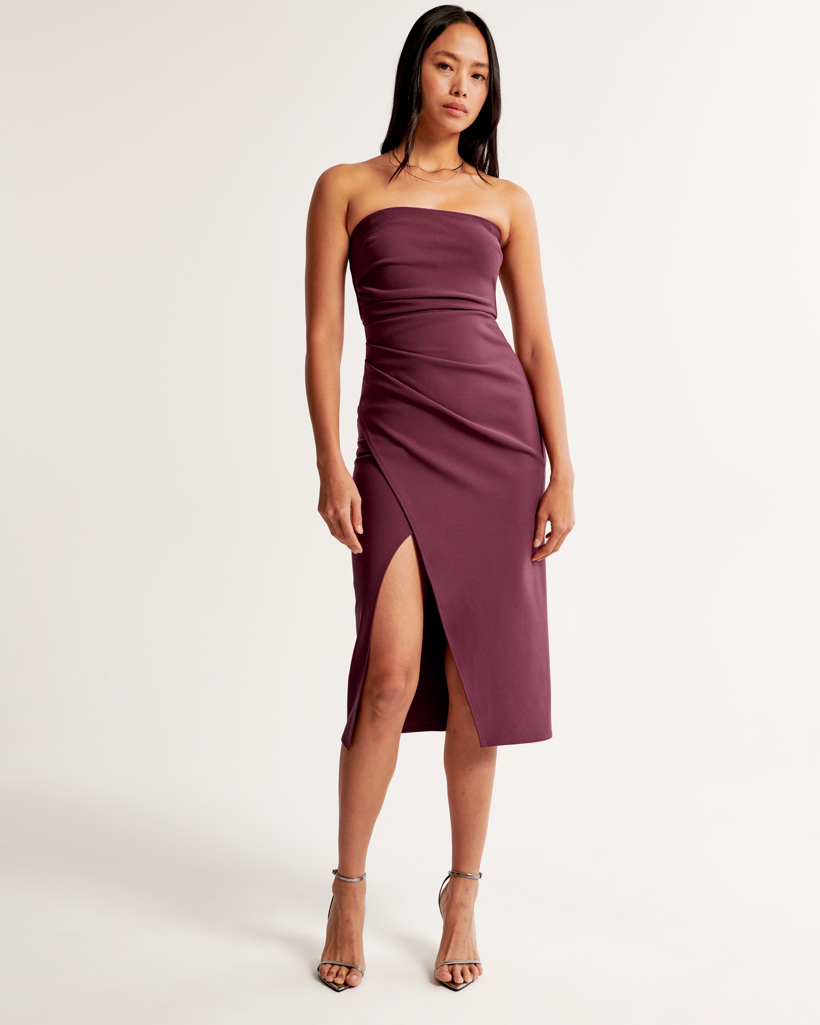 C/Meo Collective Womens Entice We Woke Up High Low Crepe Strapless Formal  Dress