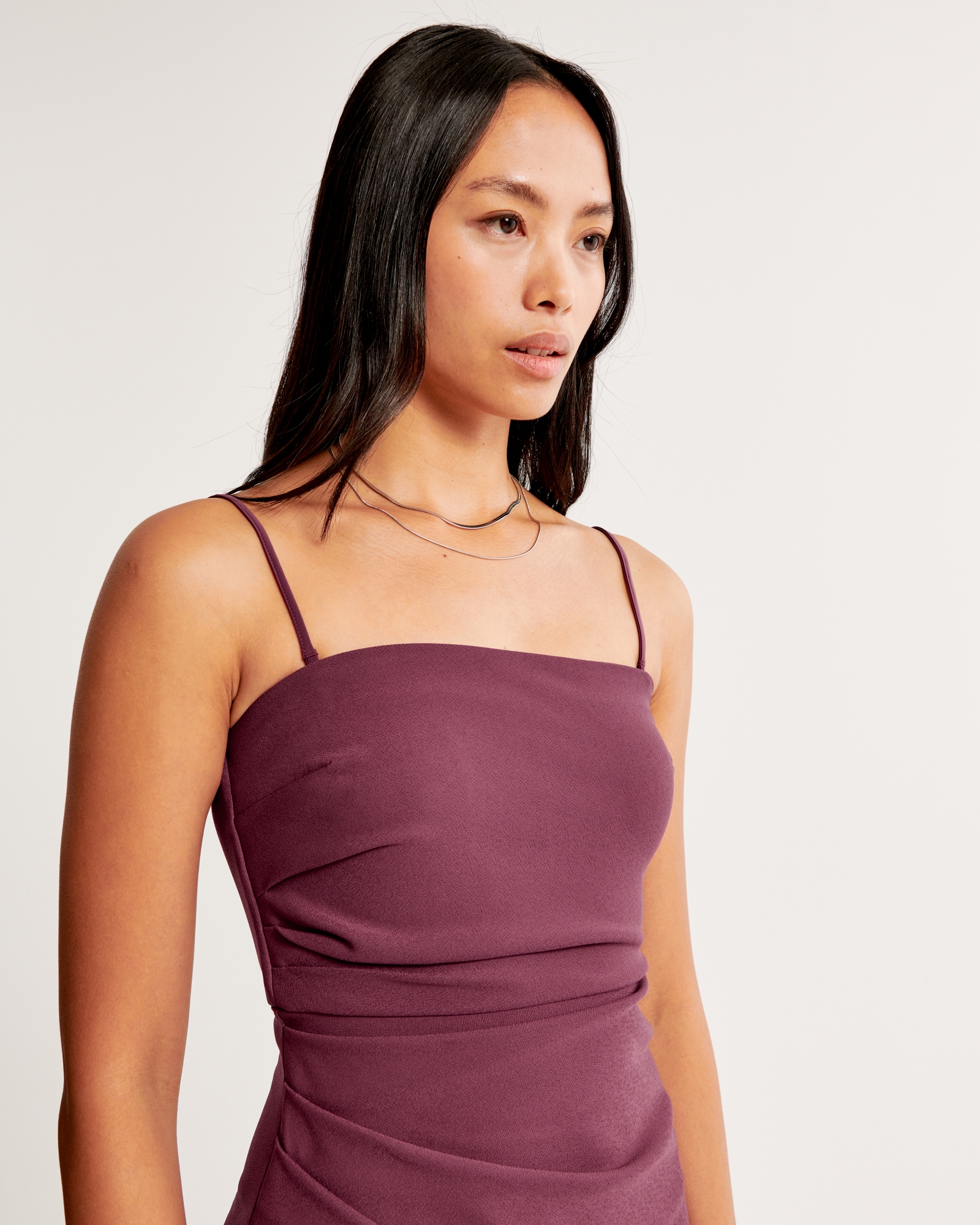 Strapless Crepe Midi Dress