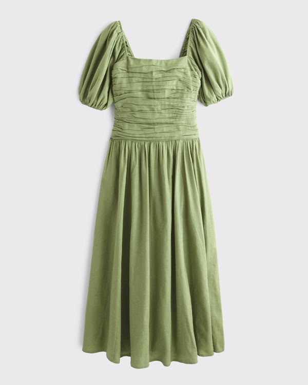 The A&F Emerson Drop-Waist Maxi Dress, Green view 1