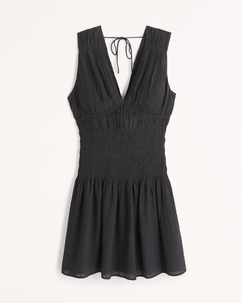 Women's Smocked Plunge Crinkle Mini Dress | Women's Dresses & Jumpsuits ...