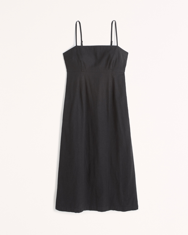Women's Linen-Blend Midi Dress | Women's Dresses & Jumpsuits ...