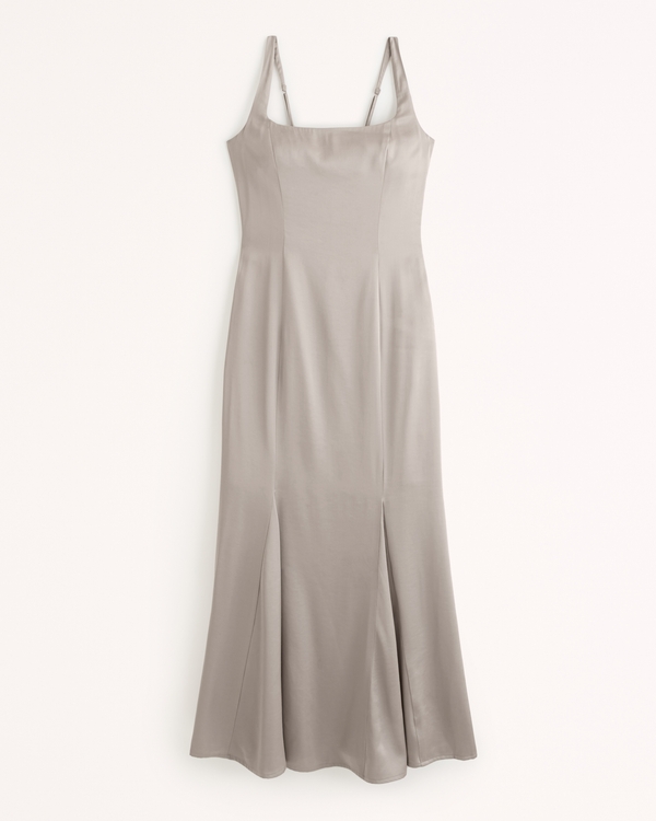 Women's Satin Slip Fishtail Midi Dress | Women's Dresses & Jumpsuits | Abercrombie.com