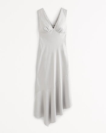 2925 Burgundy Asymmetrical Lace Slip Dress